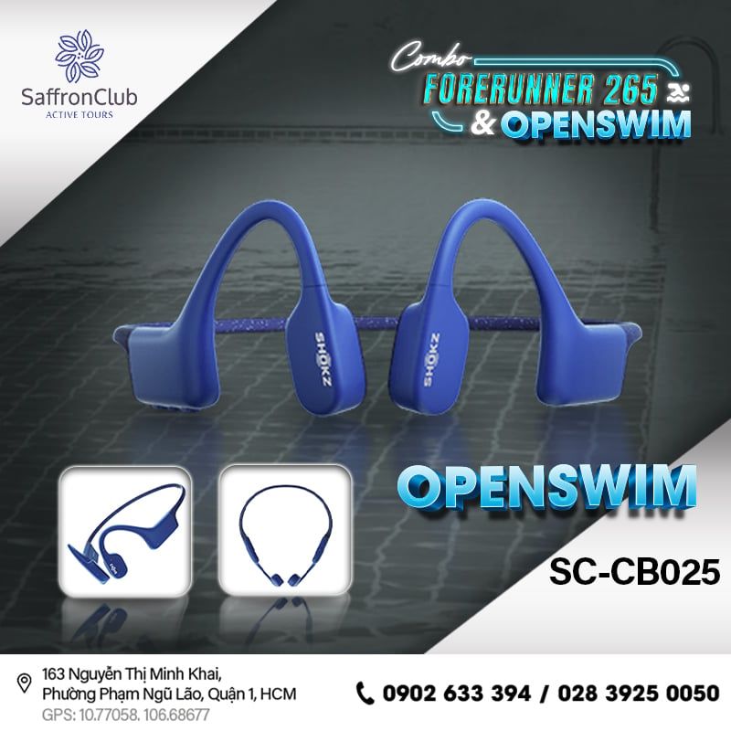  Combo tai nghe SHOKZ OpenSwim & đồng hồ GARMIN Forerunner 265 