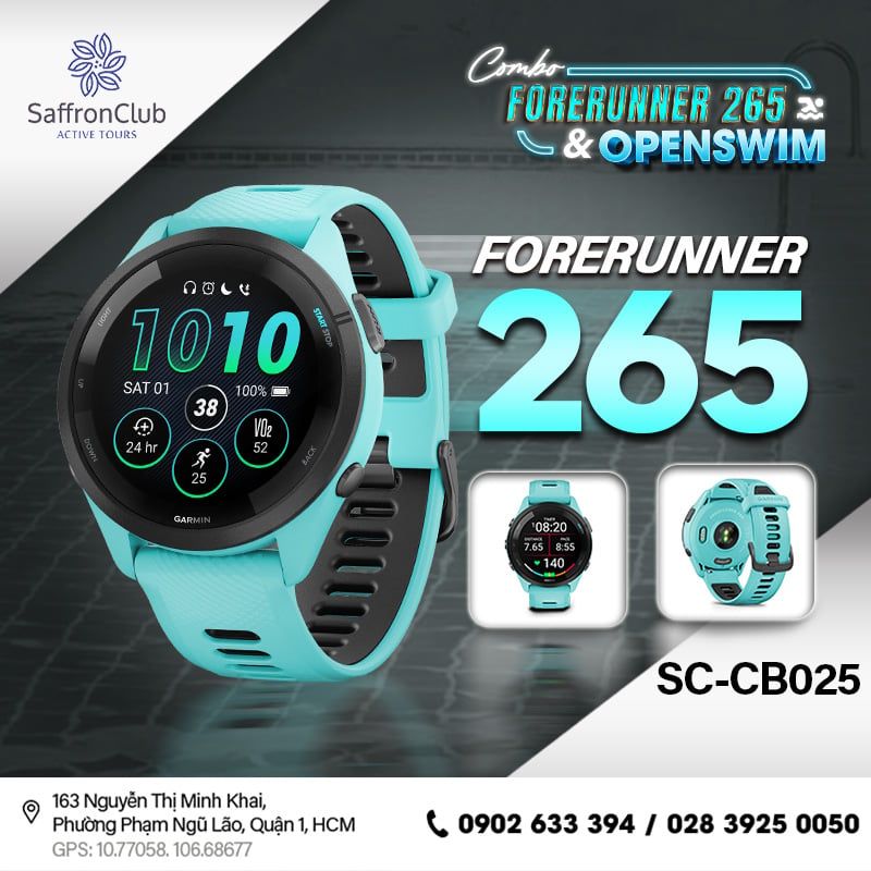 Combo tai nghe SHOKZ OpenSwim & đồng hồ GARMIN Forerunner 265