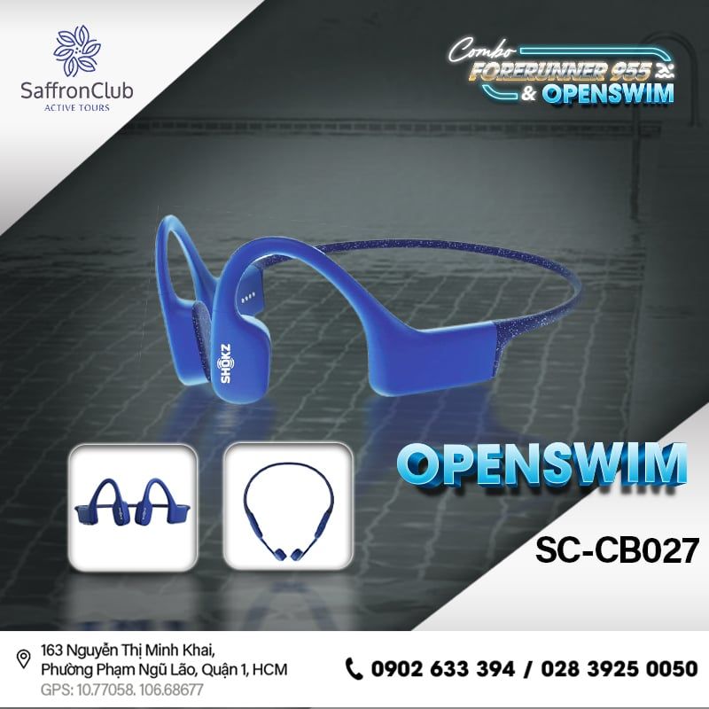  Combo tai nghe SHOKZ OpenSwim & đồng hồ GARMIN Forerunner 955 