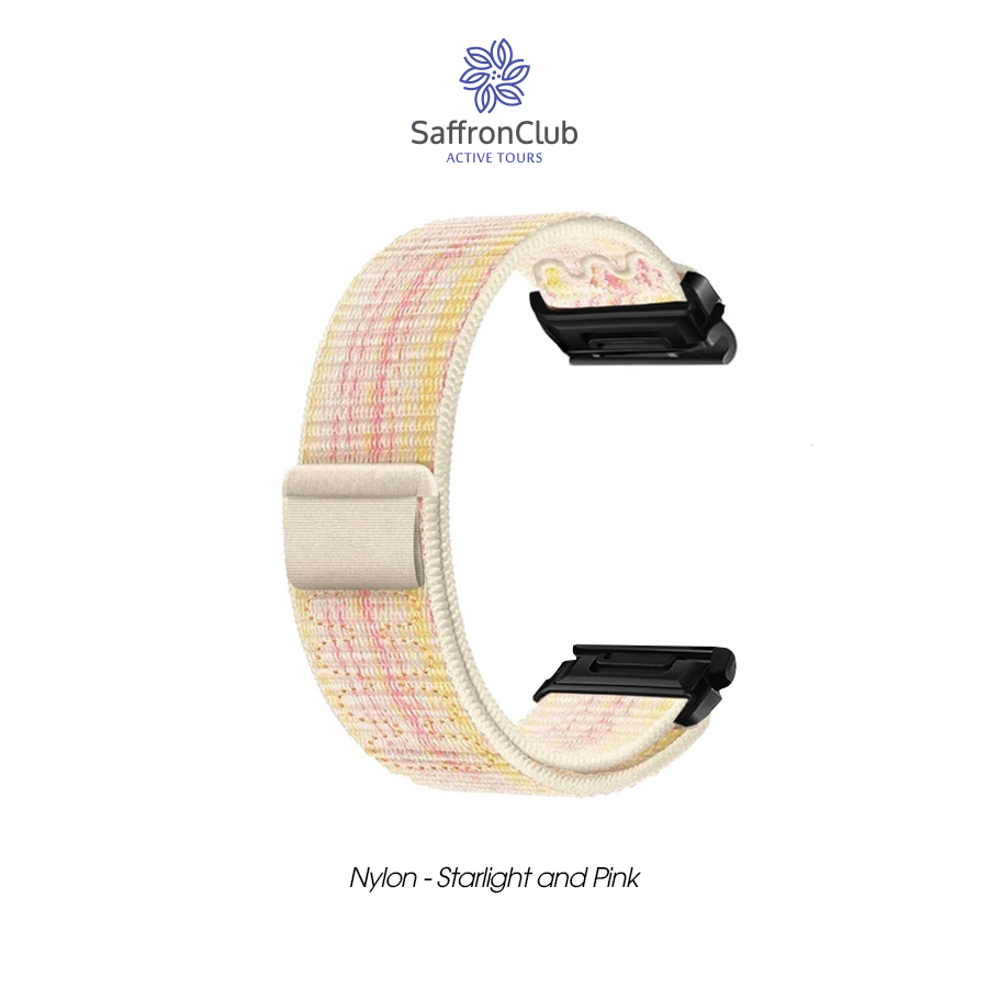 Lock Fit 26mm Nylon Band - White/Pink (Seat Belt)