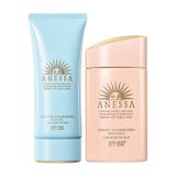  Bộ Đôi Chống Nắng Anessa Dịu Nhẹ Cho Da Nhạy Cảm & Trẻ Em (Dạng Sữa 60ml + Gel 90g) Perfect UV Mild Milk SPF 50+ PA++++ 60ml & Moist UV Sunscreen Mild Gel SPF 35 PA+++ 90g 