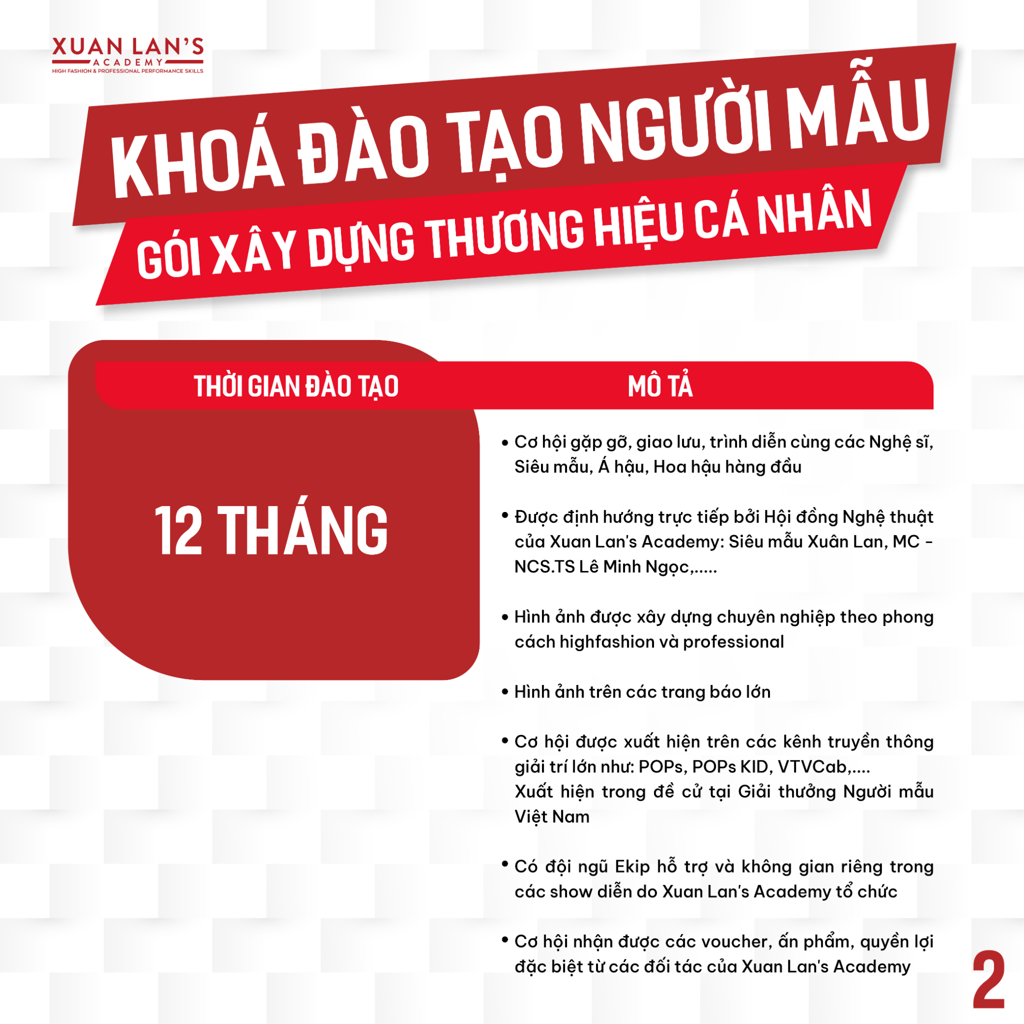 Khoá Đào tạo Người mẫu Xây dựng thương hiệu cá nhân