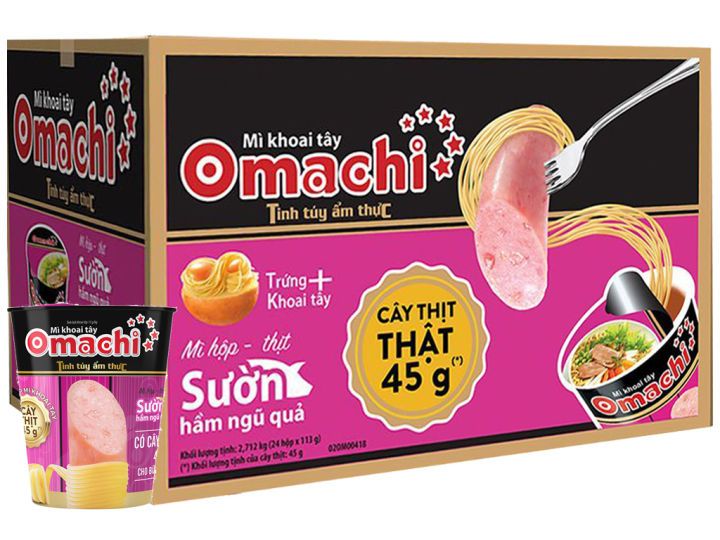 MÌ OMACHI SƯỜN HẦM NGŨ QUẢ 24 HỘP X 68GR
