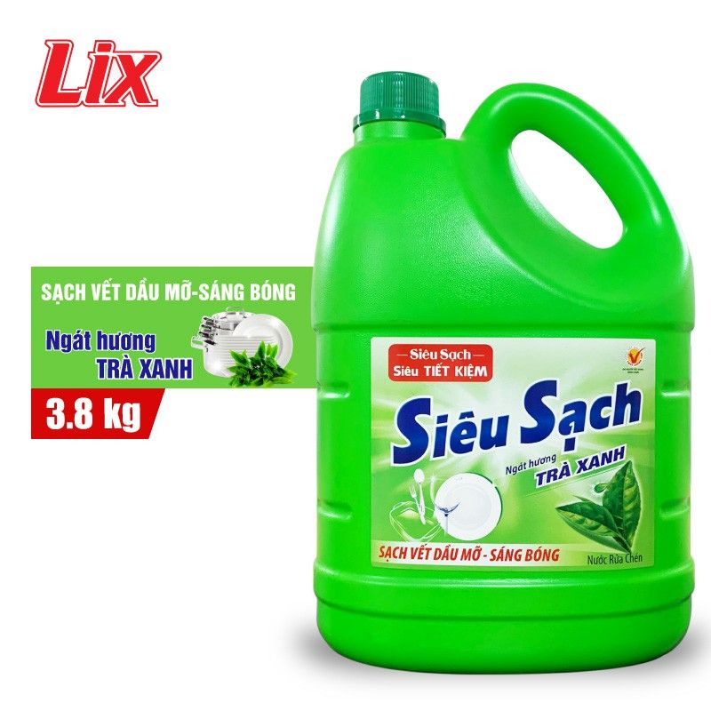 NƯỚC RỬA CHÉN SẠCH TRÀ XANH 3CAN X 3.8 KG