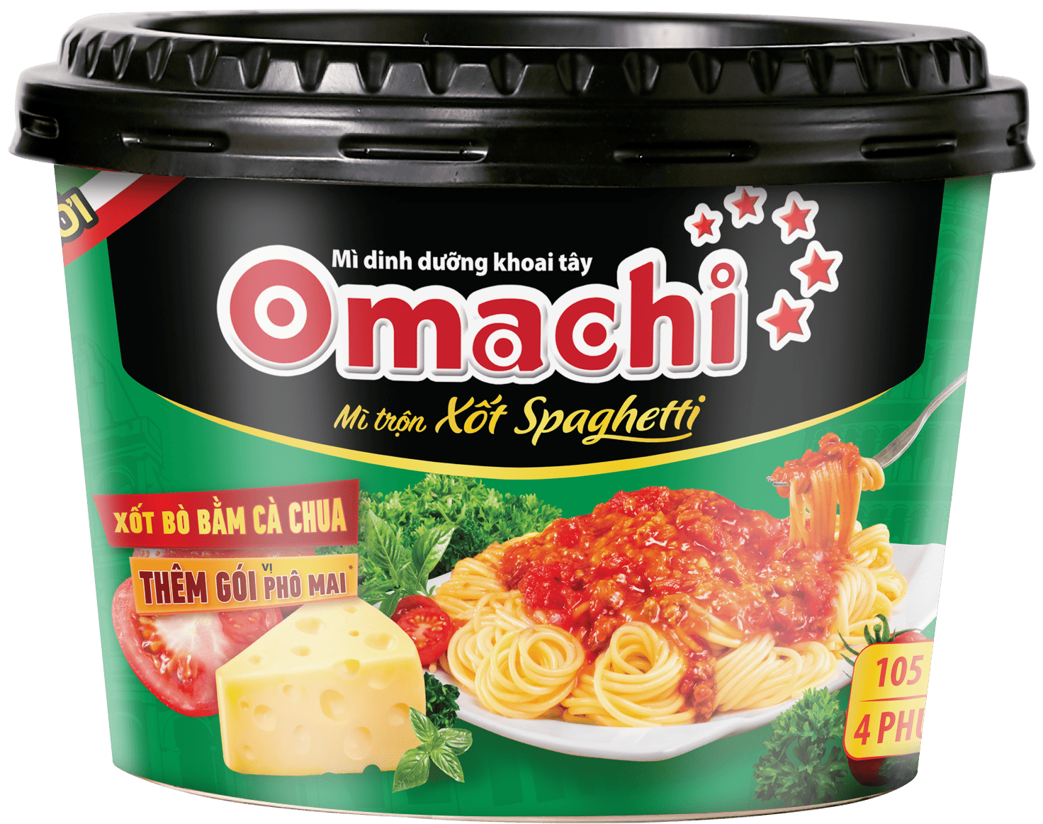MÌ DINH DƯỠNG KHOAI TÂY OMACHI TRỘN XỐT SPAGHETTI 18 HỘP X 105G