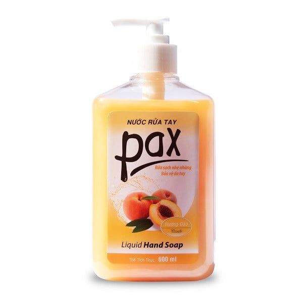 NƯỚC RỬA TAY PAX 600ML HƯƠNG ĐÀO X12 CHAI