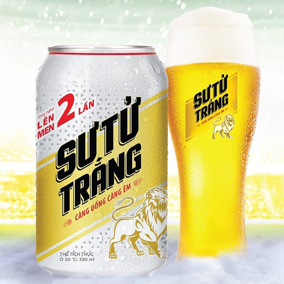 BIA SƯ TỬ TRẮNG WHITE LION 24 LON X 330ML
