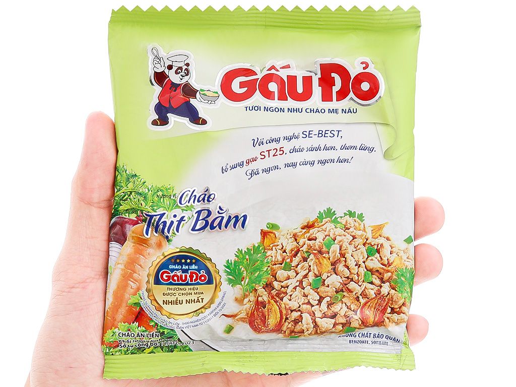 THÙNG CHÁO GẤU ĐỎ THỊT BẰM