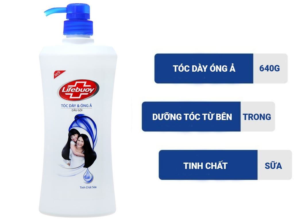 DẦU GỘI LIFEBUOY ÓNG Ả 640G X 8 CHAI/TH (XANH)