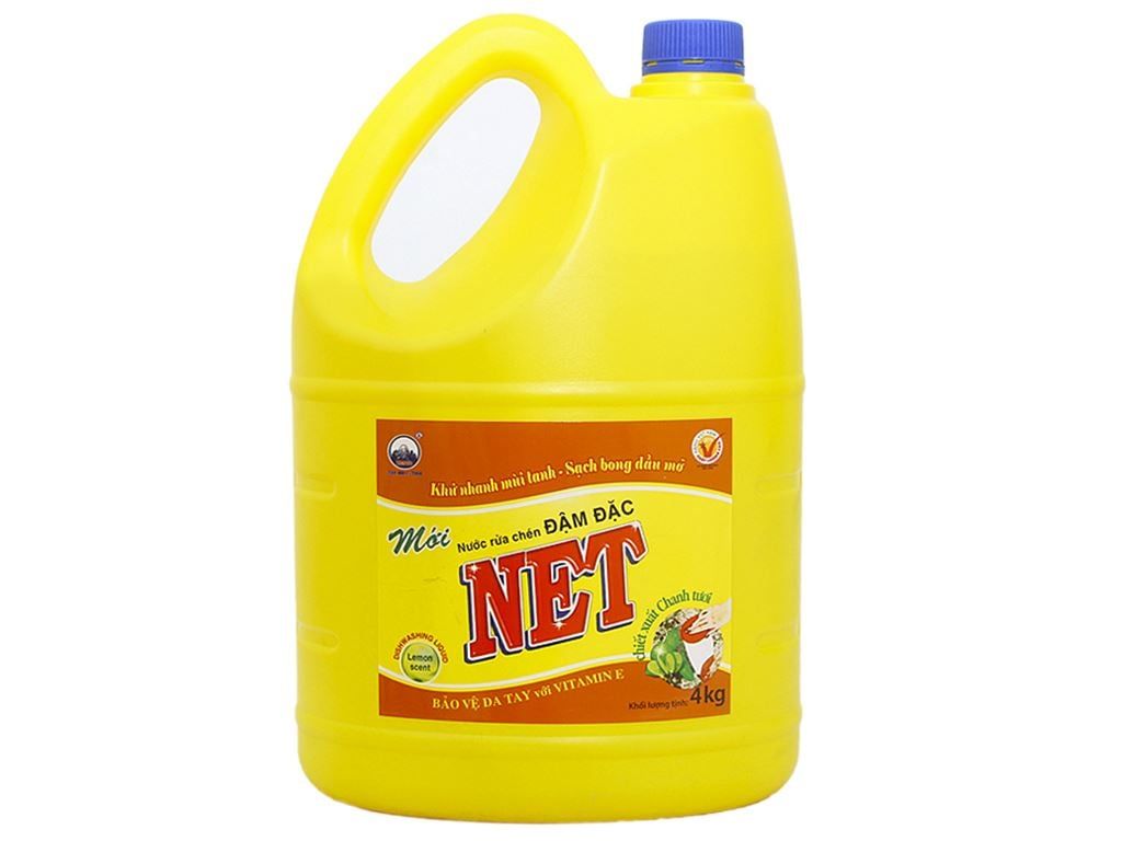 NƯỚC RỬA CHÉN ĐẬM ĐẶC NET HƯƠNG CHANH 1,5 KG X 8 CAN