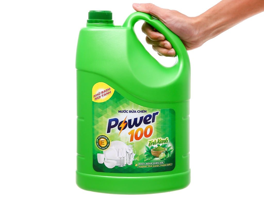 NƯỚC RỬA CHÉN POWER100 - HƯƠNG TRÀ XANH 3.6KG X 4 CAN