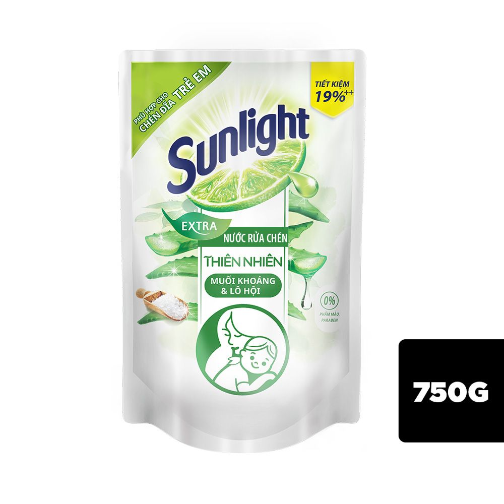 NƯỚC RỬA CHÉN SUNLIGHT TN LÔ HỘI (TRẮNG) 750MLX18 TÚI