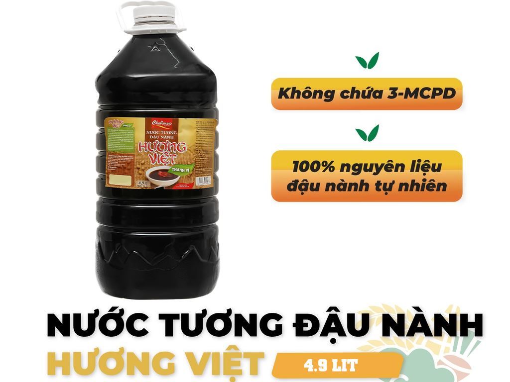 NƯỚC TƯƠNG HƯƠNG VIỆT PET 4.9 LÍT X 3 BÌNH-CHOLIMEX