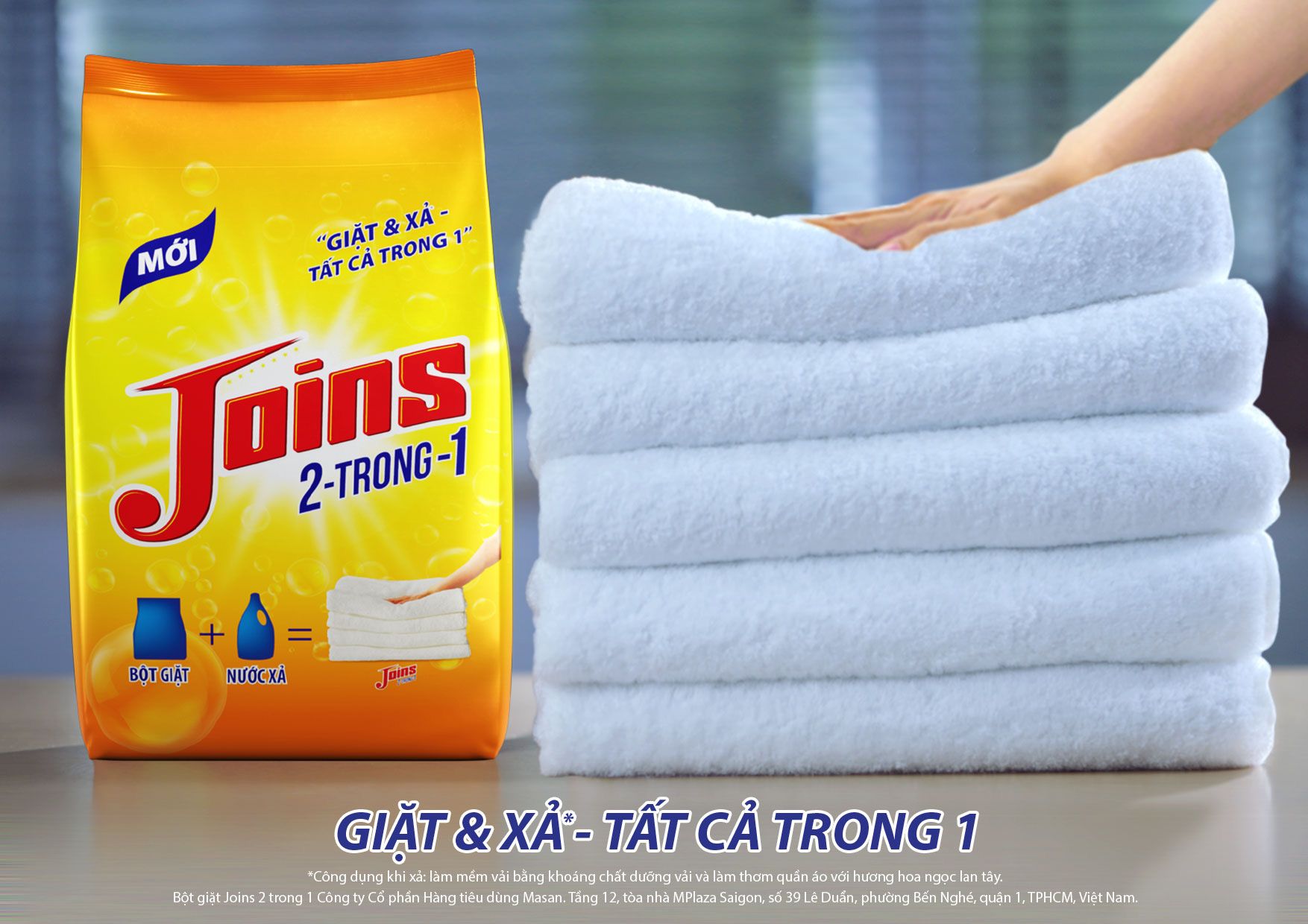 BỘT GIẶT JOINS 2 TRONG 1 18 GÓI X 720GR