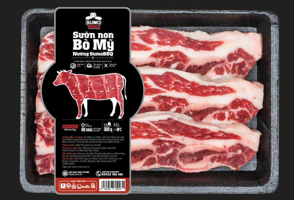Sườn non bò mỹ nướng iCook 300gr