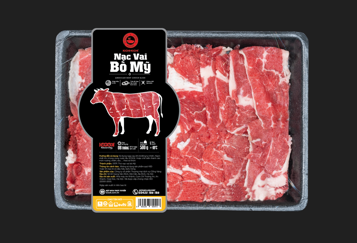 Nạc vai bò mỹ bào iCook 250gr