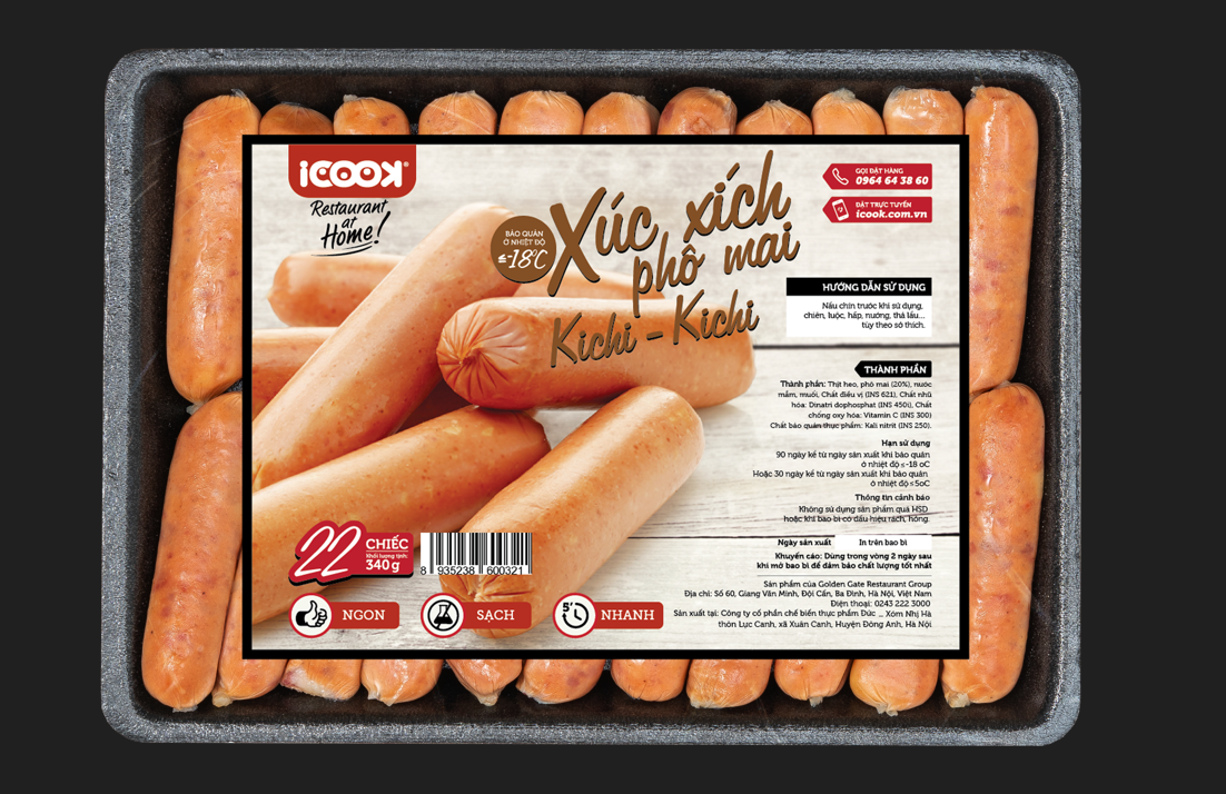 Xúc xích Kichi Kichi (340gr/gói)