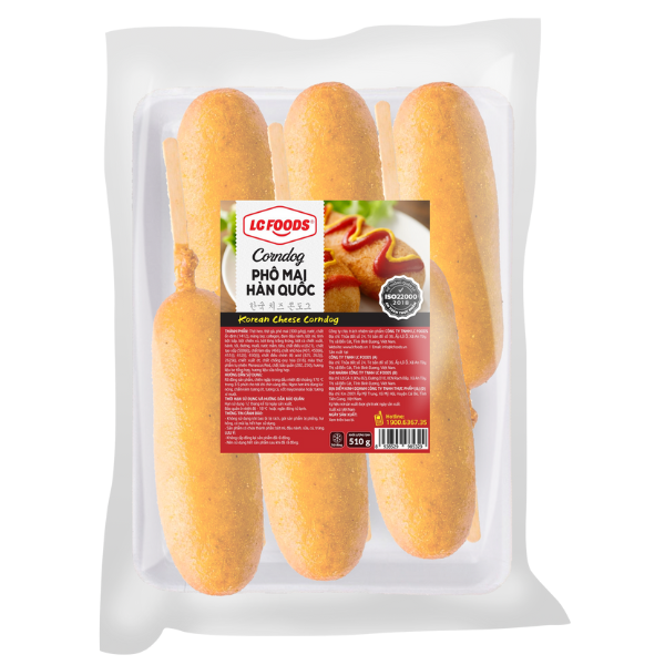 CORNDOG PHÔ MAI HÀN QUỐC LC FOODS 510G 6C*10 GÓI