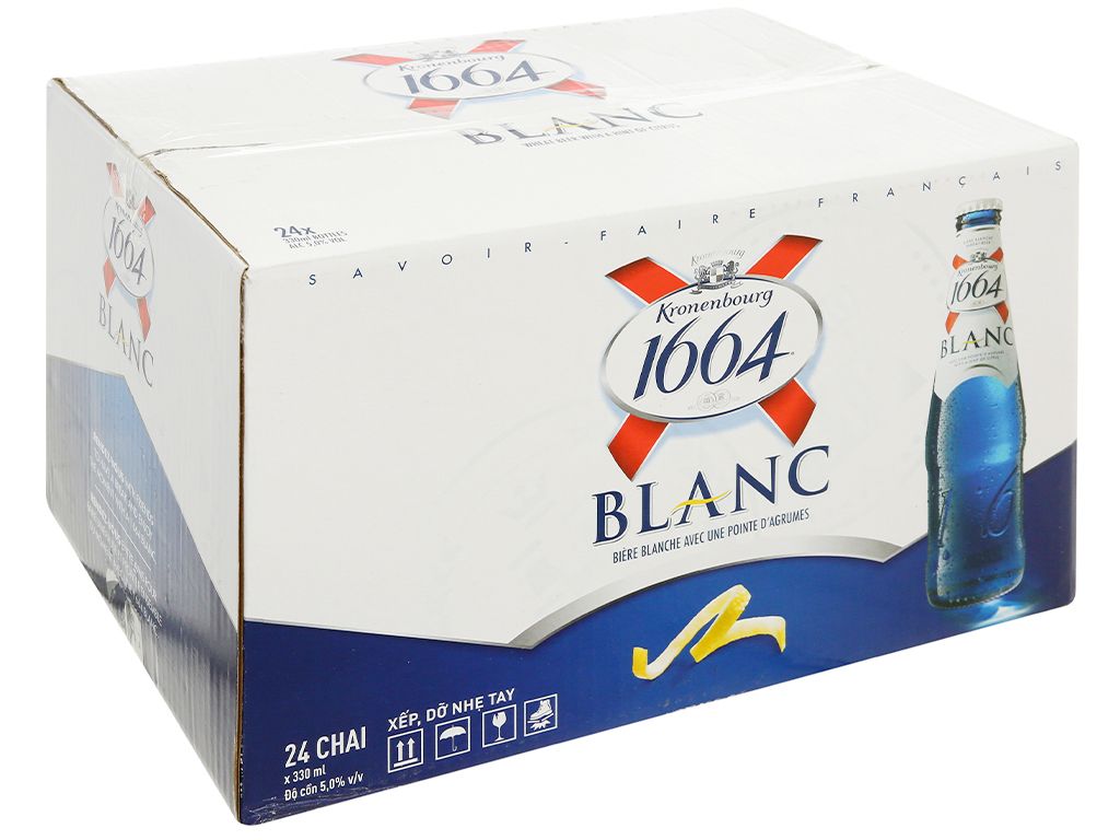 THÙNG BIA K.1664 BLANC 24 CHAI* 330 ML (HỒI VỎ)