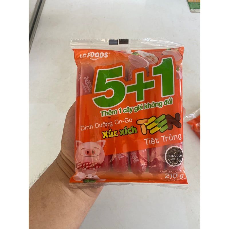 XÚC XÍCH TIỆT TRÙNG TEEN 5+1 (210GR) X 20 GÓI