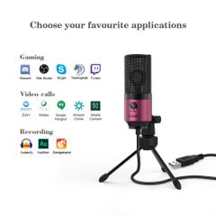 FIFINE K669 USB MICROPHONE WITH VOLUME DIAL FOR PODCASTING, RECORDING ON WINDOWS AND MAC