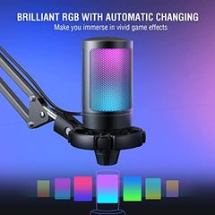 Fifine A6T Mic thu âm đặc biết có hiệu ứng đèn RGB - Micro AMPLIGAME USB