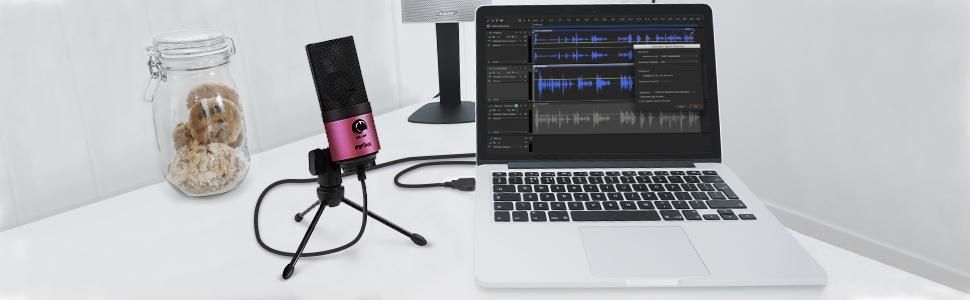 FIFINE K669 USB MICROPHONE WITH VOLUME DIAL FOR PODCASTING, RECORDING ON WINDOWS AND MAC