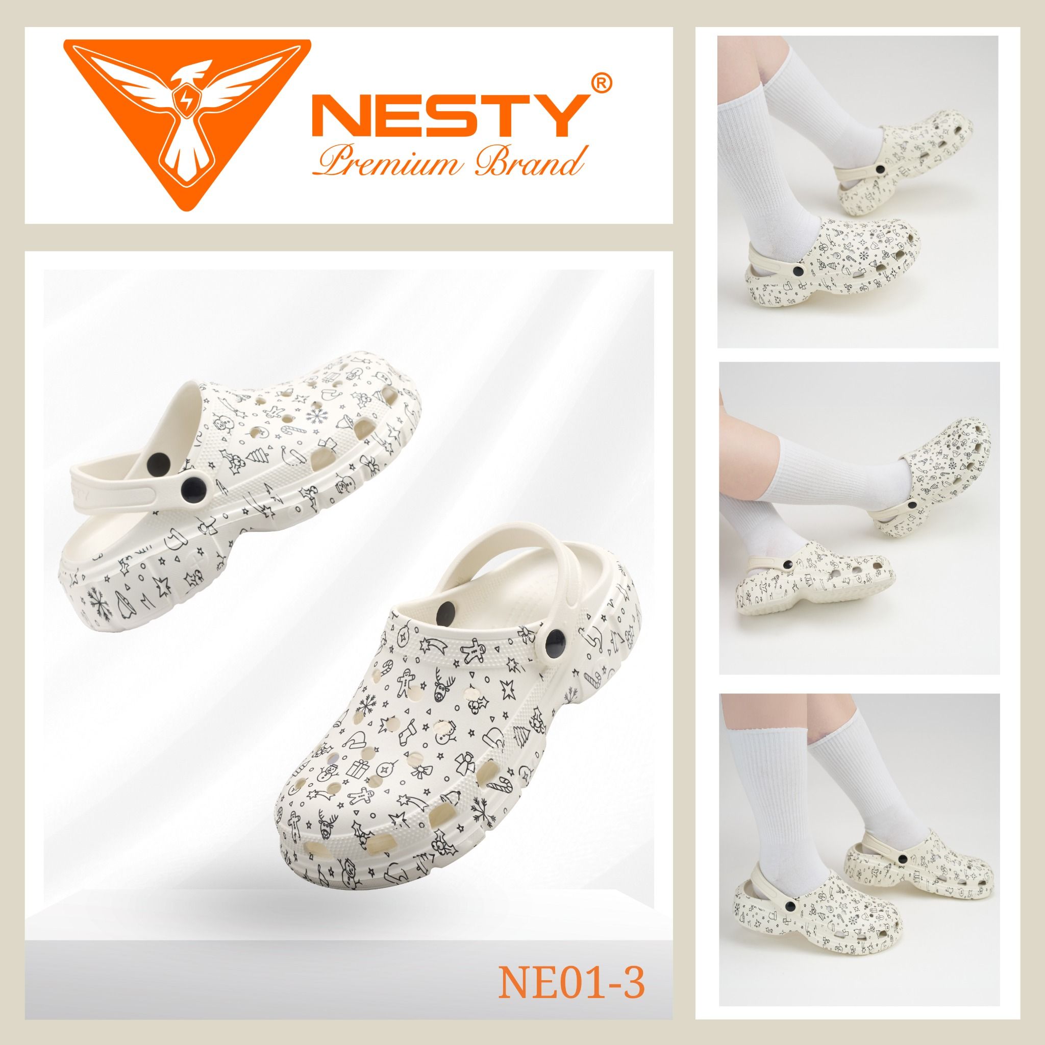 Dép Sục Nam Nữ NESTY Họa Tiết Giáng Sinh Chất Liệu Eva Mềm Mại Chống Trơn Trượt NE01-3