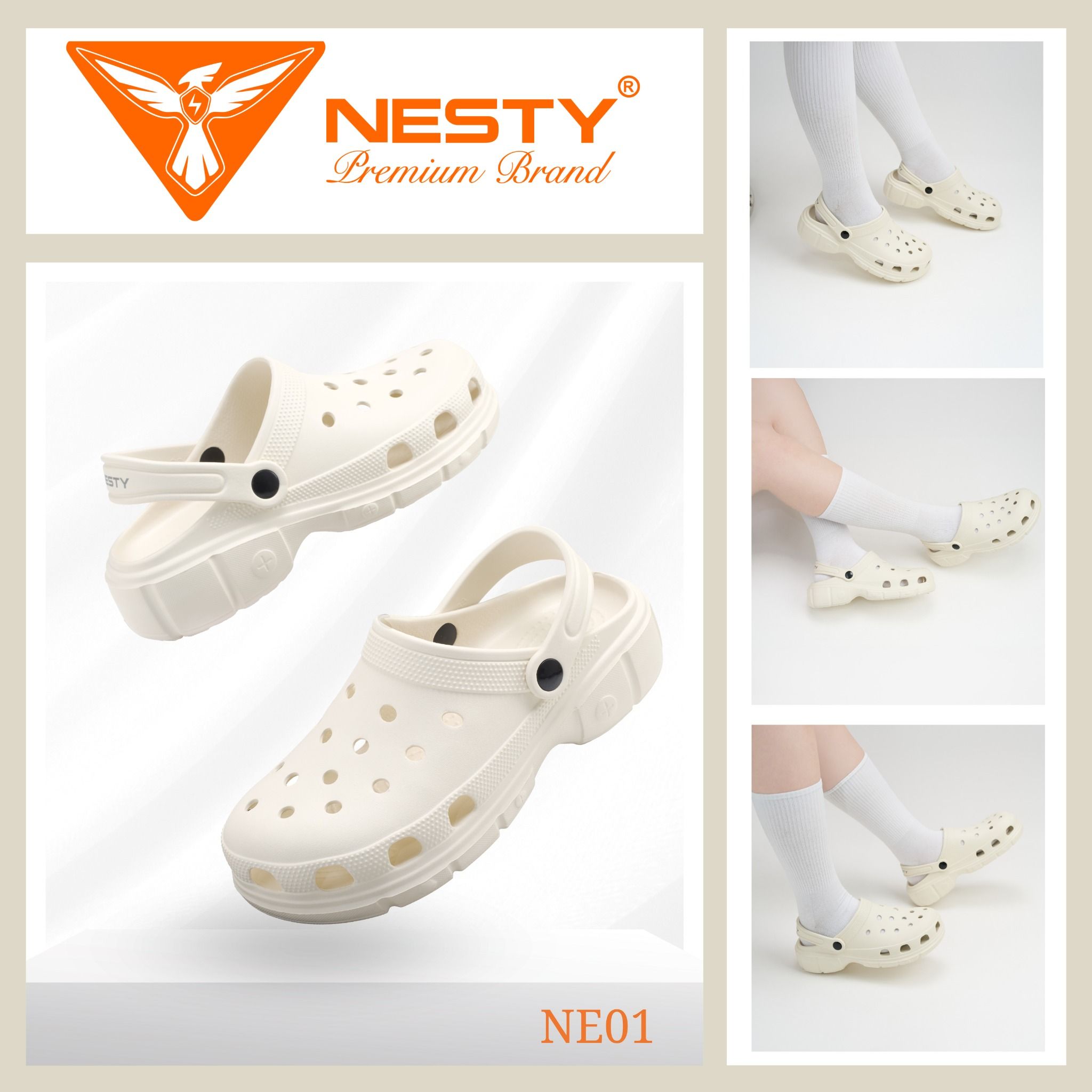 Dép Sục Nam Nữ NESTY Kiểu Dáng Basic Sục Đế Cao Mềm Chống Trượt NE01
