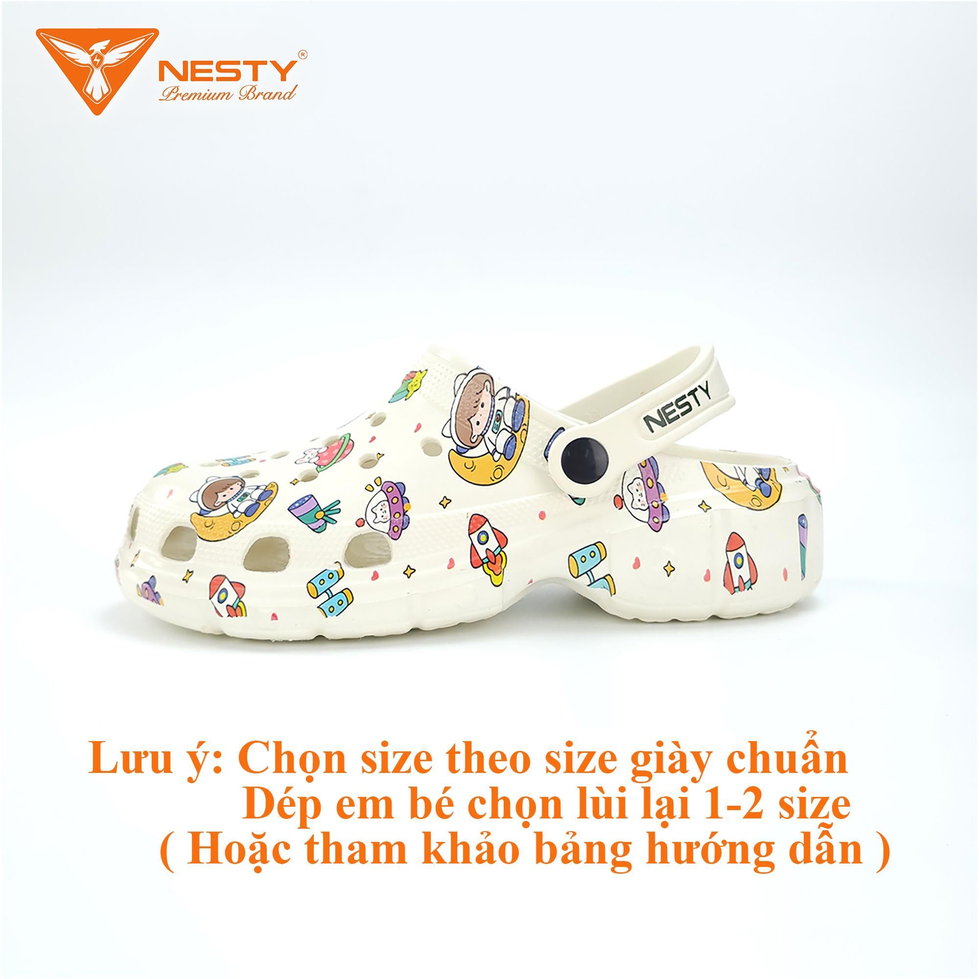 Dép Sục Nữ Nam NESTY Họa Tiết Hình Mini Kiểu Dáng Sục Đế Cao Eva Mềm Mại Chống Trơn NE01-6 Hoa Đế Bằng