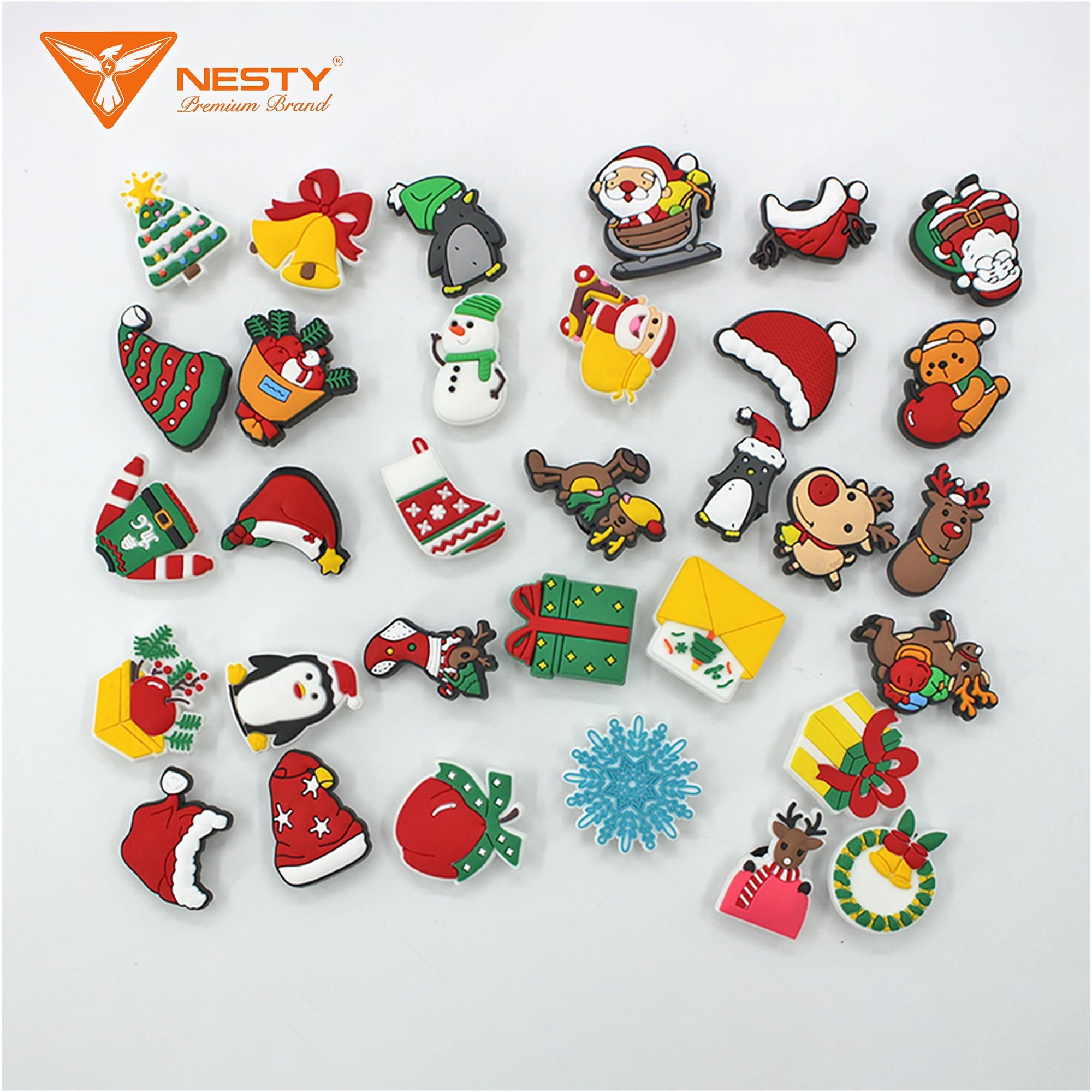 DUP-Set 20 Sticker Jibbitz Charm Gắn Dép NESTY Đa Dạng Mẫu Mã Dễ Thương Chất Liệu Nhựa PVC