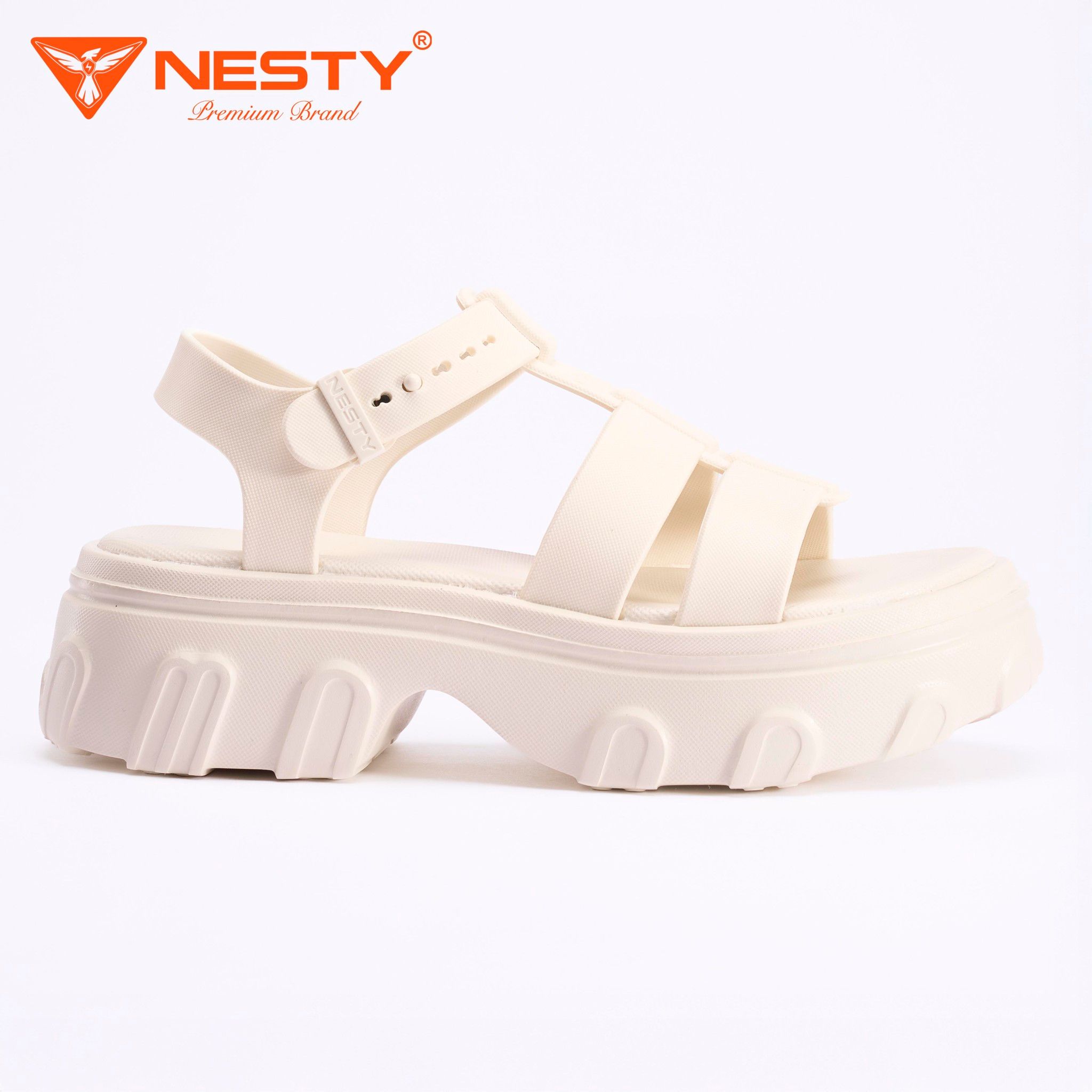DÉP SANDAL ĐẾ CAO QUAI NGANG CAO CẤP THƯƠNG HIỆU NESTY MÃ NE31
