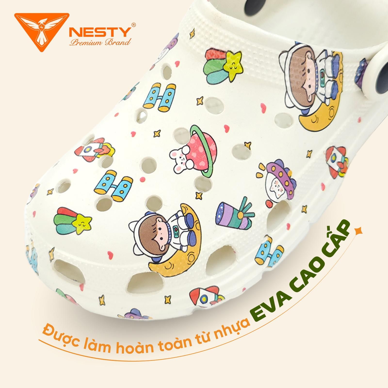 Dép Sục Nữ Nam NESTY Họa Tiết Hình Mini Kiểu Dáng Sục Đế Cao Eva Mềm Mại Chống Trơn NE01-6 Hoa Đế Bằng