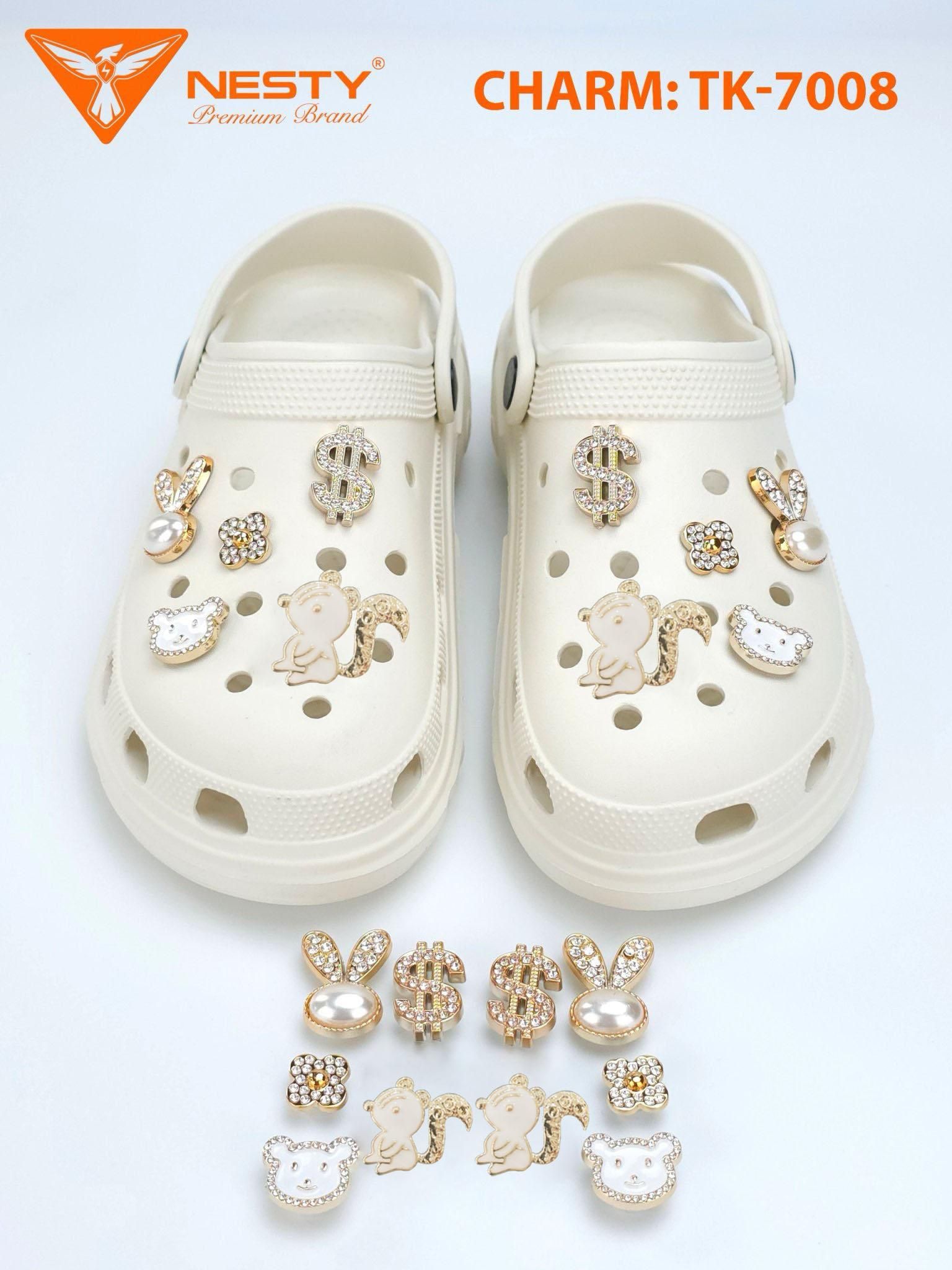 Bộ charm sticker trang trí gắn dép theo chủ đề- Chất liêu nhựa xi mạ cao cấp, cao su, nhựa PVC