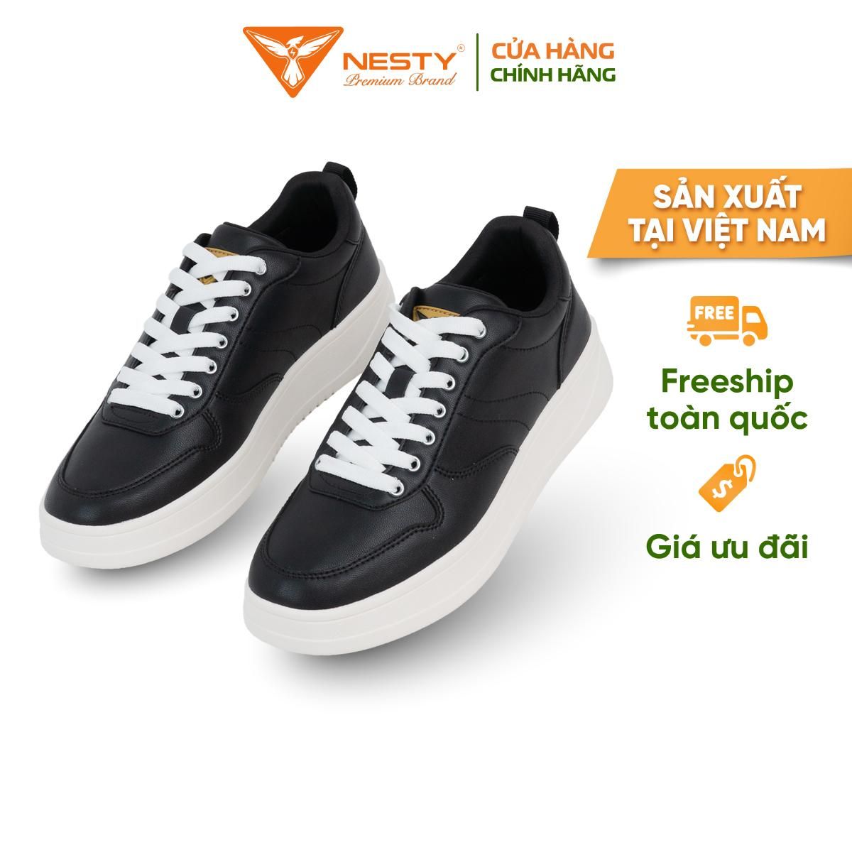 Giày Sneaker Nữ Trắng Đen Kem NESTY Chất Liệu Cao Su Tổng Hợp Siêu Nhẹ