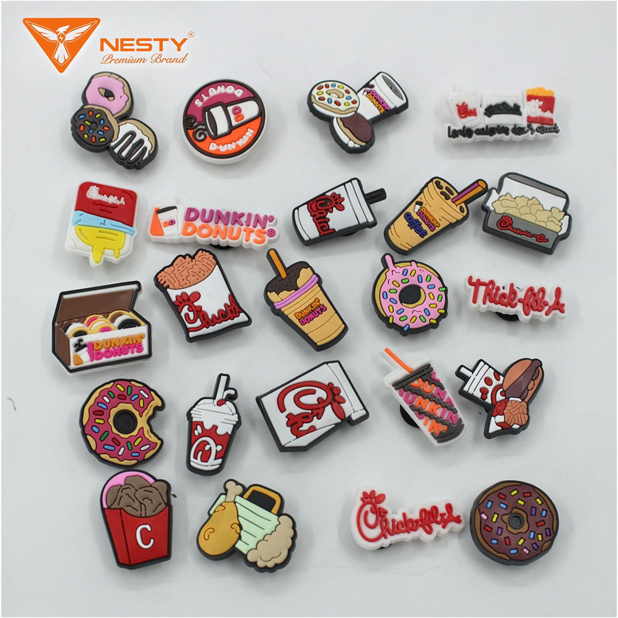 DUP-Set 20 Sticker Jibbitz Charm Gắn Dép NESTY Đa Dạng Mẫu Mã Dễ Thương Chất Liệu Nhựa PVC