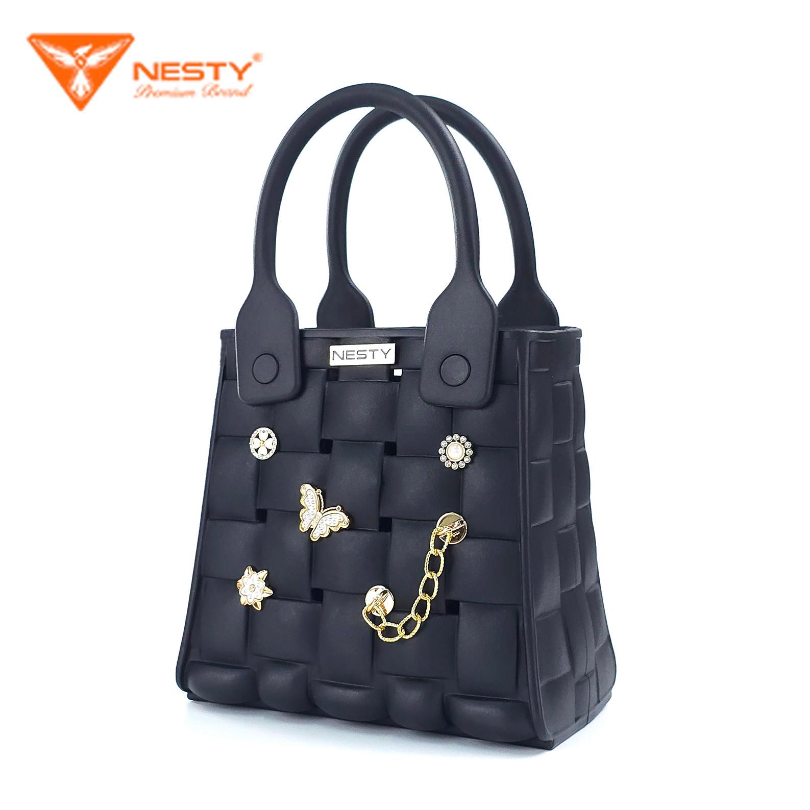 Túi Xách Tay NESTY Đính Kèm Charm Nữ Tính Sang Trọng Hiện Đại Chất Liêu EVA Mềm Mại Chống Thấm Nước TX-06