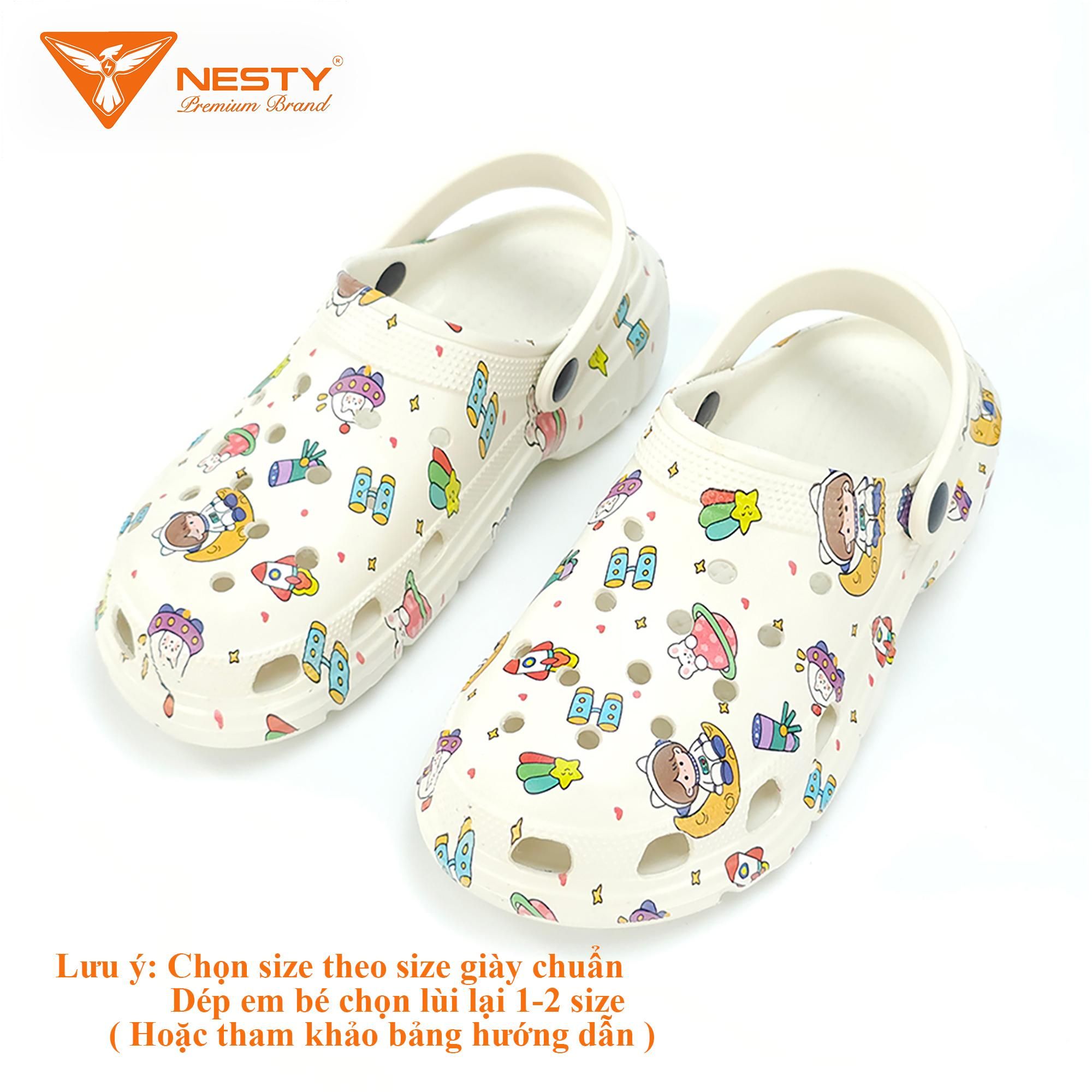 Dép Sục Nữ Nam NESTY Họa Tiết Hình Mini Kiểu Dáng Sục Đế Cao Eva Mềm Mại Chống Trơn NE01-6 Hoa Đế Bằng