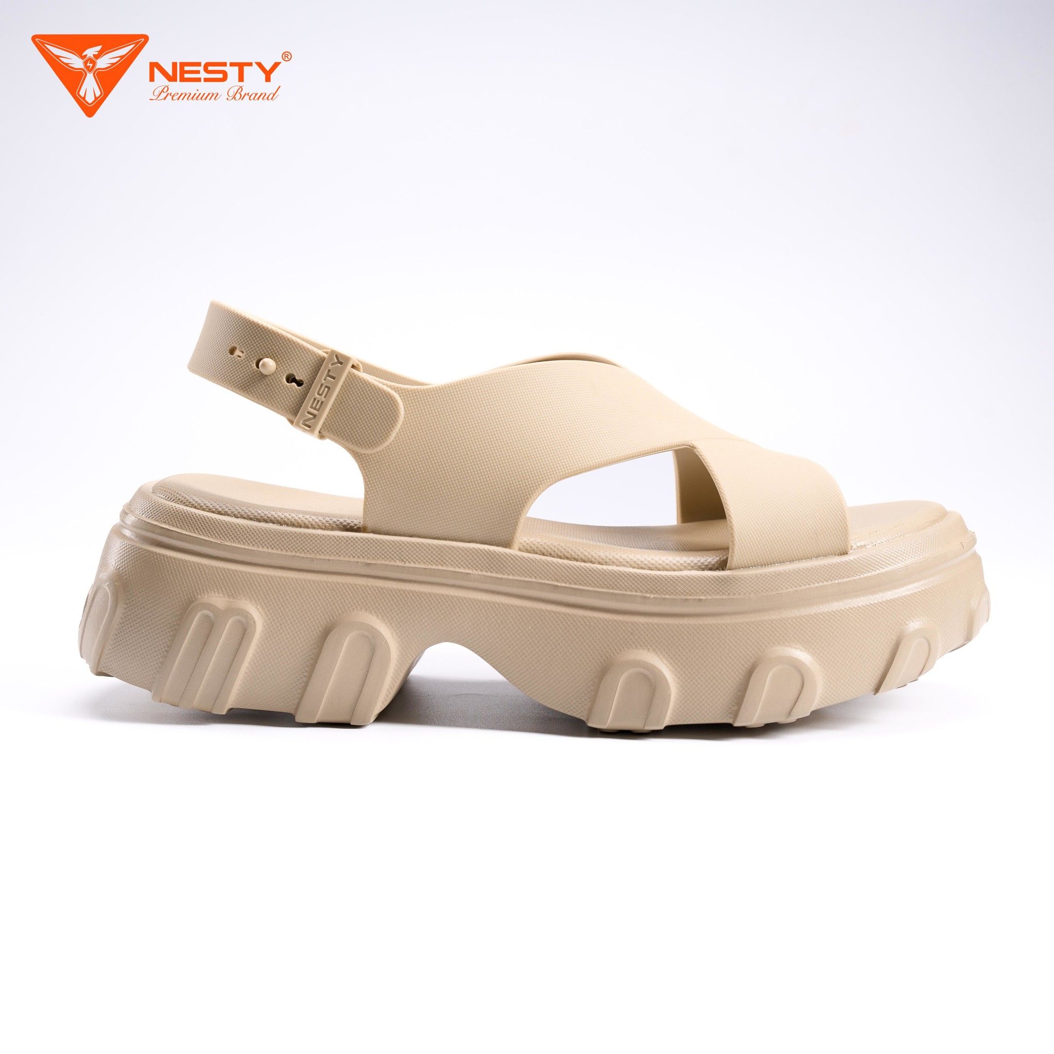 DÉP SANDAL ĐẾ CAO QUAI CHÉO CAO CẤP NHÃN HIỆU NESTY MÃ NE24