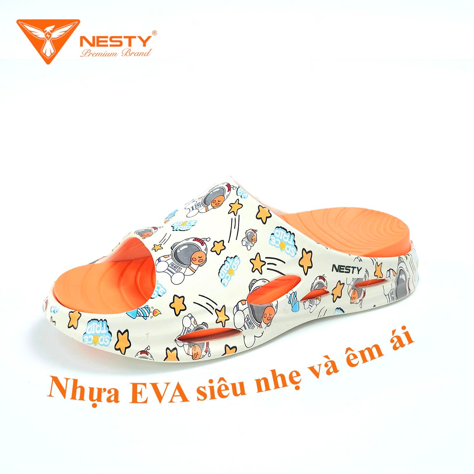 Dép Quai Ngang Nam Nữ NESTY In HỌA TIẾT PHI HÀNH GIA Dễ Thương Đế Dép Đúc Nguyên Khối Thời Trang Phối Màu NE06-03 Đế Bằng