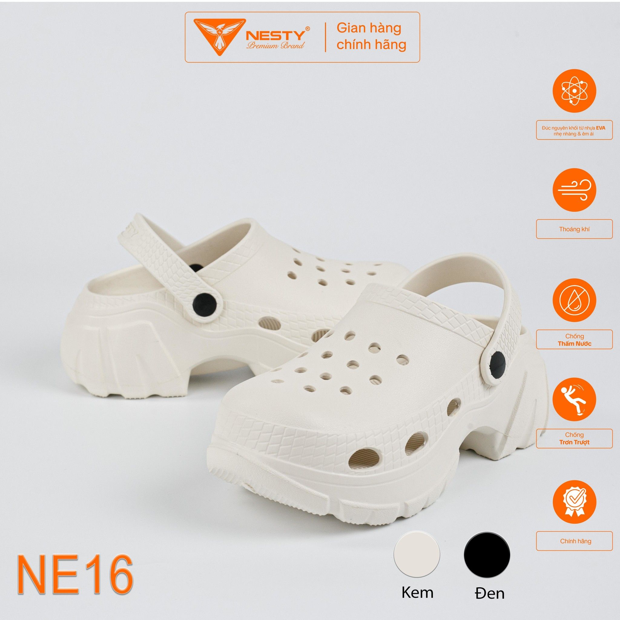 Dép sục NESTY đế cao chất liệu EVA bền nhẹ và êm ái mã NE16