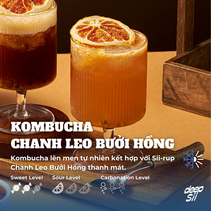 KOMBUCHA CHANH LEO BƯỞI HỒNG
