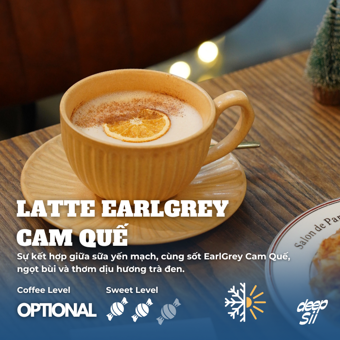LATTE EARL GREY CAM QUẾ