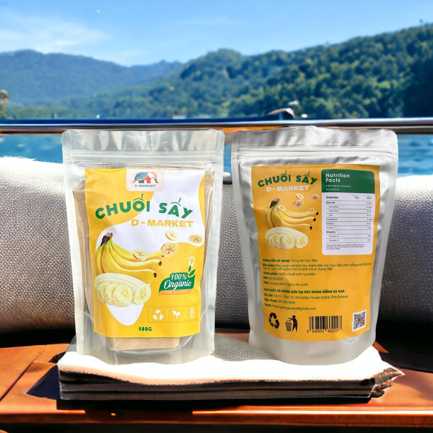  Chuối sấy D-MARKET - túi 500g 