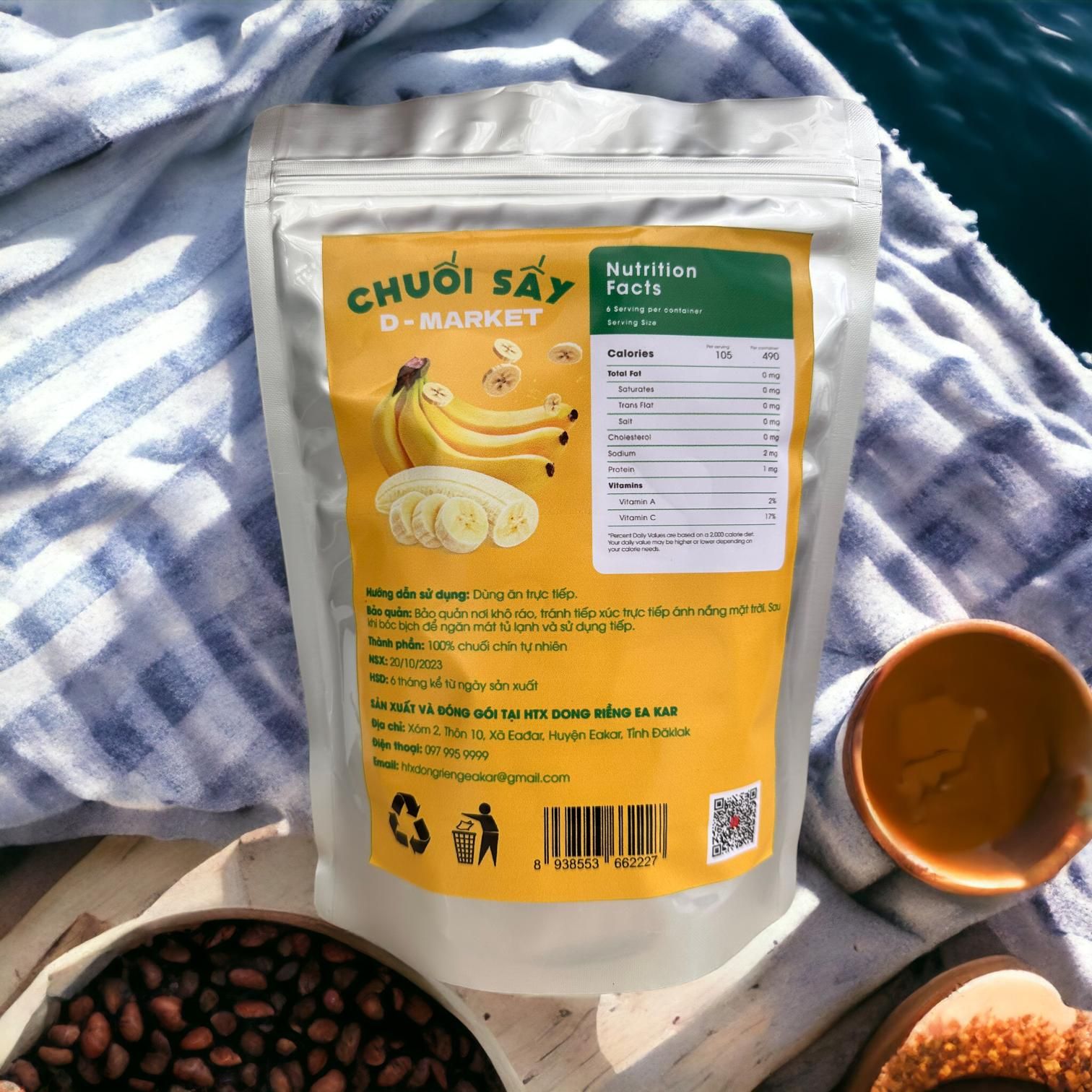  Chuối sấy D-MARKET - túi 500g 