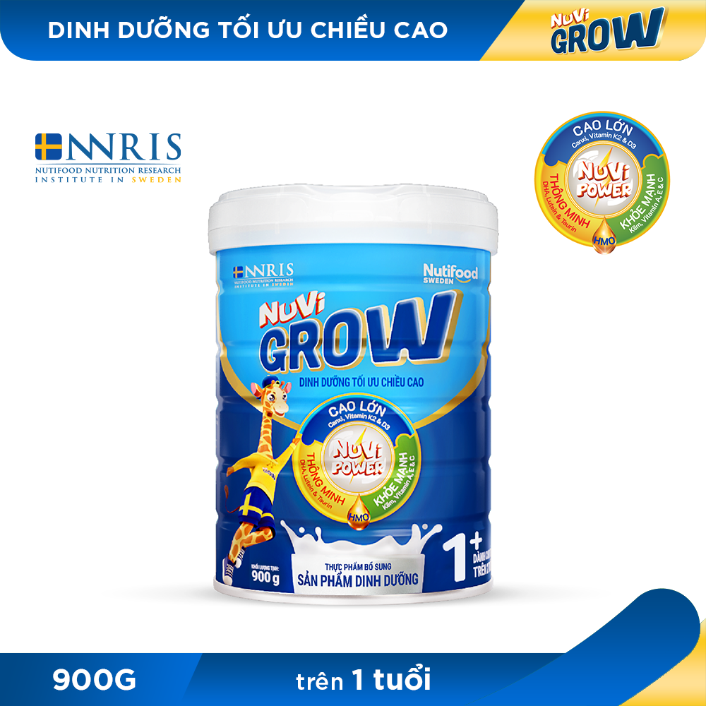 Sữa Bột Nuvi Grow Phát Triển Chiều Cao Trên 1 Tuổi Lon 900g