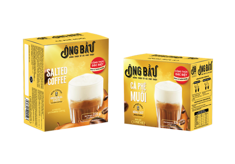 Cà Phê Muối Hòa Tan Ông Bầu - Hộp 220g (10 gói lẻ)