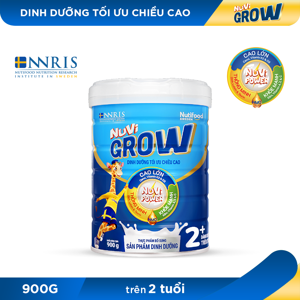 Sữa Bột Nuvi Grow Phát Triển Chiều Cao Trên 2 Tuổi Lon 900g