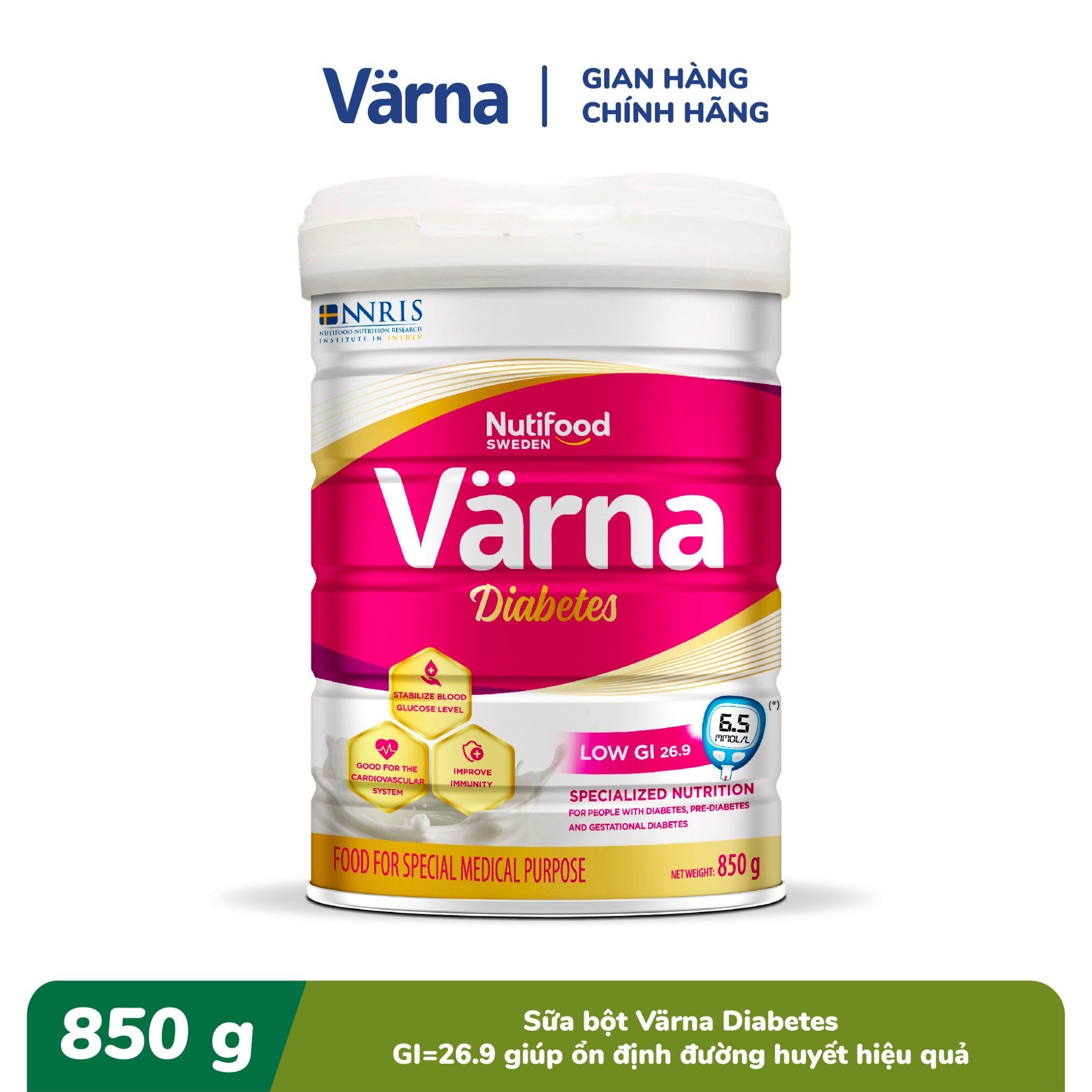 Sữa Bột Varna Diabetes lon 850g