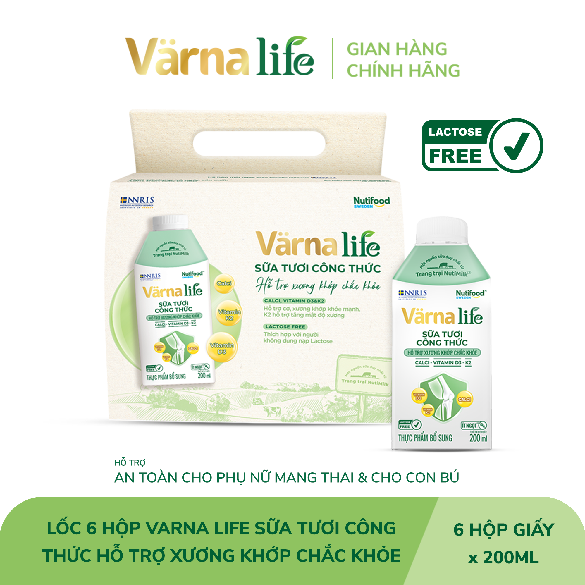 Thực phẩm bổ sung Varna Life sữa tươi công thức (Xanh)